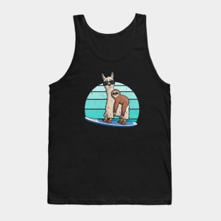 Sloth on Llama Stand Up Paddle SUP Tank Top